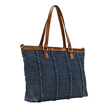 "As Is" Patricia Nash Nadine Stonewashed Denim Satchel Handbag