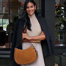 "As Is" Patricia Nash Sascha Leather Hobo Bag with Flower Tassel