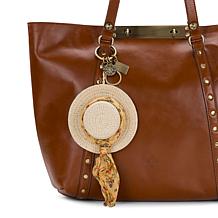 "As Is" Patricia Nash Sun Hat with Patterned Scarf Handbag Charm