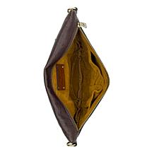 "As Is" Patricia Nash Tinchi Leather Feather-Accented Convertible B...