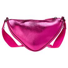 "As Is" Phluid Metallic Logo-Embossed Triangular Crossbody Bag