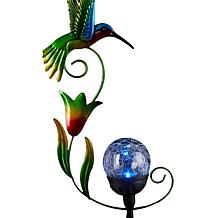 "As Is" Plow & Hearth 48" Lit Solar Wind Spinner with Crackle Ball