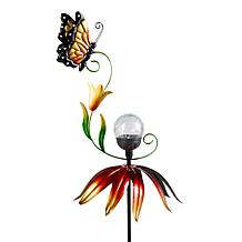 "As Is" Plow and Hearth 48" Lit Solar Wind Spinner with Crackle Ball