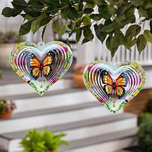 "As Is" Plow and Hearth Illusion Metal Spinners Set of 2