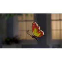 "As Is" Plow and Hearth Solar Hanging Butterfly Garden Decor