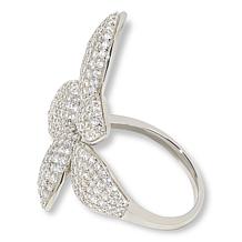 "As Is" Radiance by Absolute™ 2.80ctw Smultd Dmnd Pavé Flwer Petal Rng