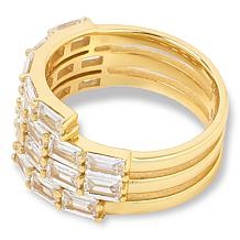"As Is" Radiance by Absolute™ 3.98ctw Emerald Cut 4-Row Ring