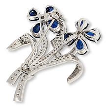 "As Is" Radiance by Absolute™ Couture Created Sapphire Flower Brooch