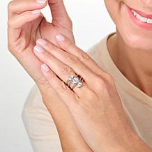 "As Is" Radiance by Absolute™ Platinum-Plated Wrap Three-Stone Ring