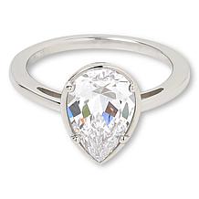 "As Is" Radiance by Absolute™ Simulatd Diamond Bezel-Set Solitaire Rng