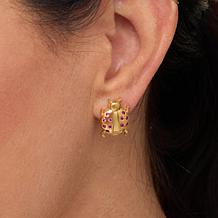 "As Is" Rarities Ruby "Ladybug" Gold-Plated Stud Earrings