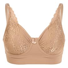 "As Is" Rhonda Shear 2-pack Butterknit No Wire Underwire Bra with Lace