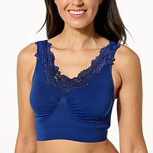"As Is" Rhonda Shear 2-pack Seamless Bra with Lace Inset