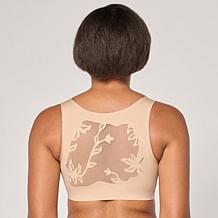 "As Is" Rhonda Shear Pullover Gel Bra with Floral Mesh Back