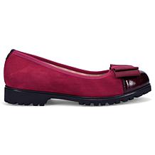 "As Is" Ron White Isobell Leather Ballet Flat with Satin Shoe Bag