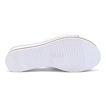 "As Is" Ron White Priccila Lightweight Leather Wedge Slide Sandal