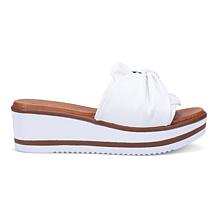 "As Is" Ron White Priccila Lightweight Leather Wedge Slide Sandal