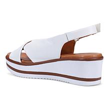 "As Is" Ron White Priya Lightweight Leather Wedge Sandal