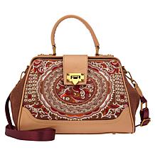 "As Is" Sharif Legacy 3D Embroidered Melange Leather Doctor's Satchel