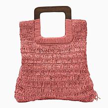 "As Is" Sharif Legacy Beaded Raffia Convertible Fringe Tote/Crossbo...