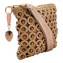 "As Is" Sharif Legacy Beaded Woven Crossbody with Crystal Charm
