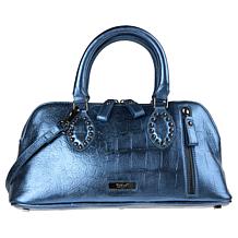"As Is" Sharif Legacy Croc Leather Satchel with Keychain