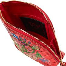 "As Is" Sharif Legacy Floral Embossed Quilted Leather Wristlet
