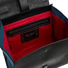 "As Is" Sharif Legacy Haircalf and Epi Leather Engraved Leaf Satchel