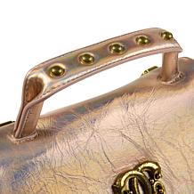 "As Is" Sharif Legacy Hologram Piega Leather Flap Front Satchel