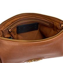 "As Is" Sharif Legacy Leather Fringe Top Zipper Mini Hobo Crossbody