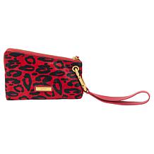 "As Is" Sharif Legacy Lush Hair Calf Exotic Print Wristlet Clutch