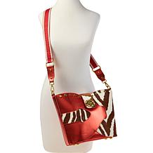 "As Is" Sharif Legacy Museum Puzzle Piece Haircalf Leather Crossbod...