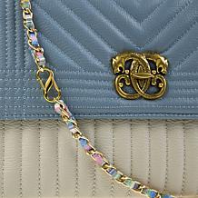 "As Is" Sharif Legacy Serpent Handle Quilted Leather Crossbody 