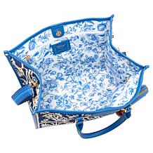 "As Is" Sharif Legacy Sicilian Tile Embroidered 4-Piece Tote Set