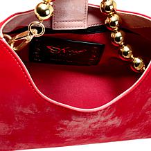 "As Is" Sharif Legacy Silky Nubuck Top Zipper Shoulder Bag