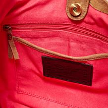 "As Is" Sharif Legacy Suede Metallic Fringe Hobo with Whipstitching