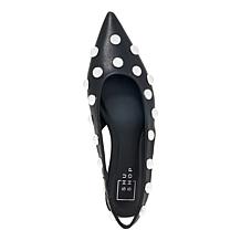 "As Is" SHUSHOP® Arizona Studded Pointed Toe Slingback Flat