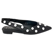"As Is" SHUSHOP® Arizona Studded Pointed Toe Slingback Flat