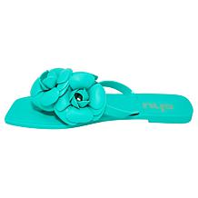 "As Is" SHUSHOP® Dahlia Jelly Flower Thong Flat Sandal