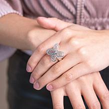 "As Is" Tanya Moss Aurora Sterling Silver Butterfly Ring