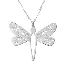 "As Is" Tanya Moss Sterling Silver Dragonfly Pendant w/ 17-3/4" Chain