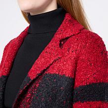 "As Is" Tower Hill by Christie Brinkley Jacquard Boucle Cardigan