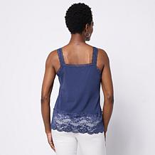 "As Is" Tower Hill by Christie Brinkley Lace Hem Layering Tank Top