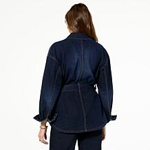 "As Is" TWRHLL by Christie Brinkley Denim Studded Jacket