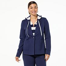 "As Is" TWRHLL by Christie Brinkley Layered Hoodie Blazer