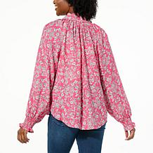 "As Is" TWRHLL by Christie Brinkley Smocked Blouse