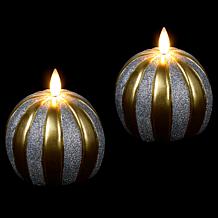 "As Is" Unmatched Round Ornament Flameless Candle - Set of 2