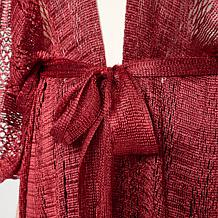 "As Is" Vince Camuto Belted Metallic Topper with Fringe