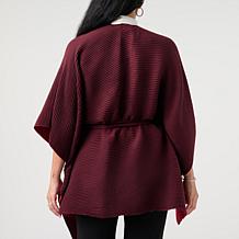 "As Is" Vince Camuto Reversible Pleated Belted Topper
