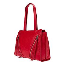 "As Is" Vince Camuto Wayhn Zipper-Accented Leather Tote